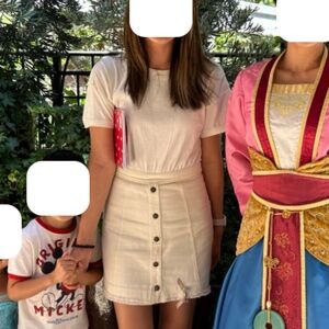 BDG Urban Outfitters cream cotton/denim mini dress - XS